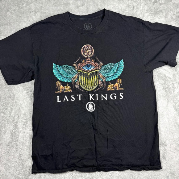 Last Kings T Shirt Mens Large Black Graphic Tee Egyptian Scarab Hip Hop Streetwe - Picture 1 of 8